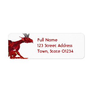 Etiquetas de correo de Dragon Rojo