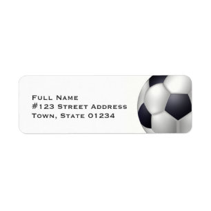 Etiquetas de correo del balón de fútbol
