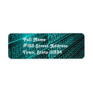 Etiquetas de correo del código binario