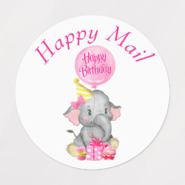 Etiquetas de correo Elephant Happy