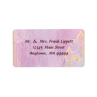 Etiquetas de correo - Fleur di Lys Damask 2 Blue