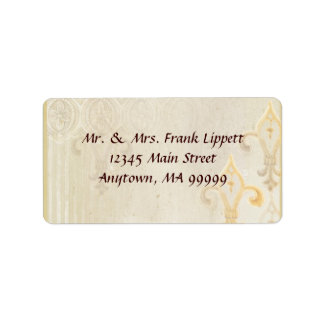 Etiquetas de correo - Fleur di Lys Damask 2 Cream