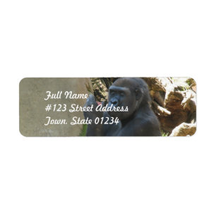 Etiquetas de correo pensativas del gorila