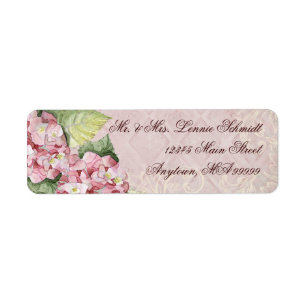 Etiquetas de correo - Pink Hydrangea Swirl corresp