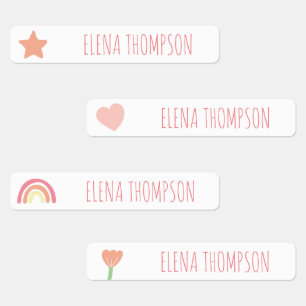 Etiquetas de cuidado diurno de la escuela Boho Rai