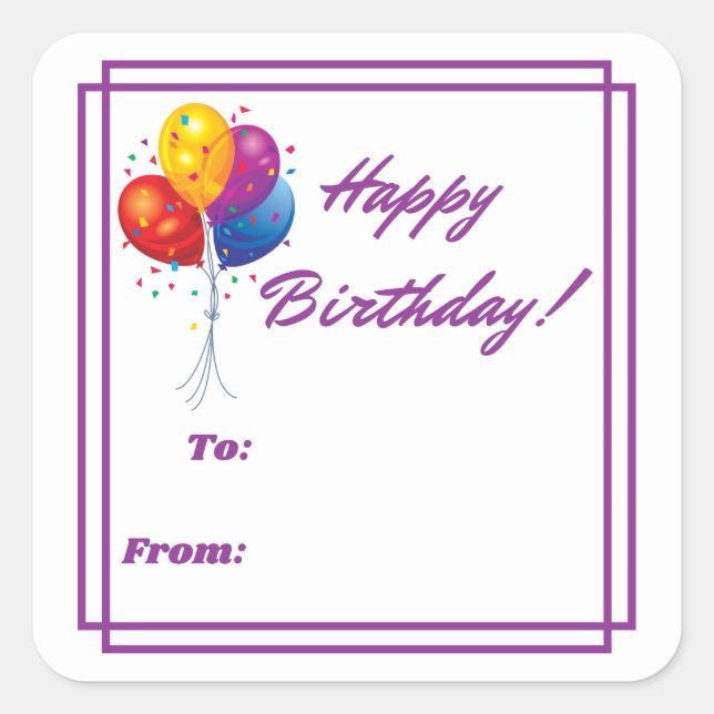 Etiquetas de cumpleaños felices (Anverso)