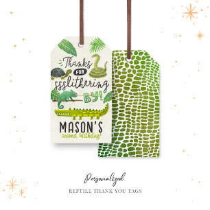 Etiquetas de cumpleaños personalizadas Reptiles