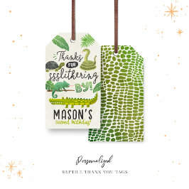 Etiquetas de cumpleaños personalizadas Reptiles