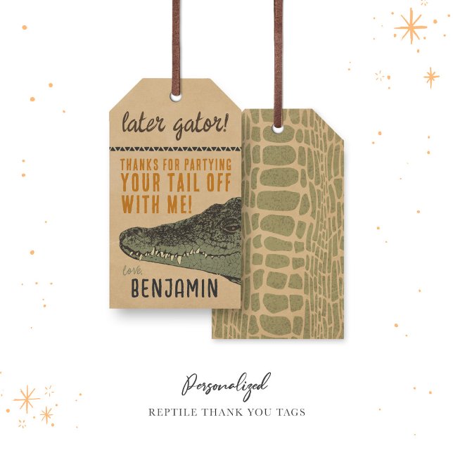 Etiquetas de cumpleaños personalizadas Reptiles (Subido por el creador)