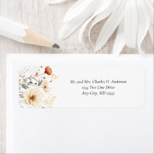 Etiquetas de devolución de boda Boho Wildflowers B