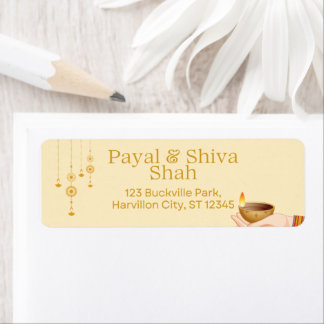 Etiquetas de devolución de Diya Diwali hindú