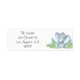 Etiquetas de devolución de Elephant Baby Shower