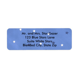 Etiquetas de dirección azul mezcladas de estrellas