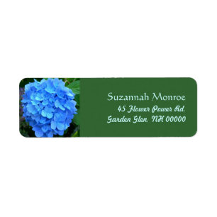 Etiquetas de dirección azules del Hydrangea