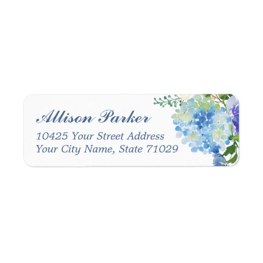 Etiquetas de dirección azules del hydrangea de la