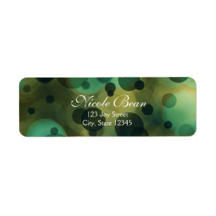Etiquetas de dirección Bokeh Glam Verde y Dorado