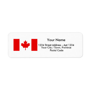 Etiquetas de dirección CANADIENSES de la BANDERA