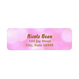Etiquetas de dirección Chic Bokeh Luces Pink Glamo