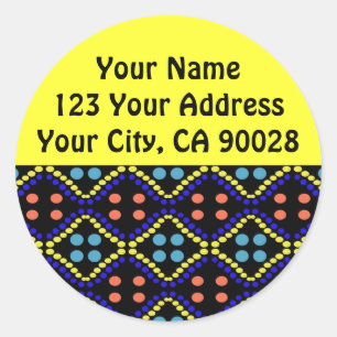 Etiquetas de dirección coloridas de los puntos