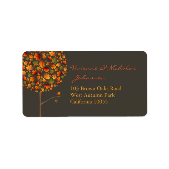 Etiquetas de dirección coloridas del árbol del