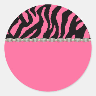 Etiquetas de dirección con cebra rosa y negra y di
