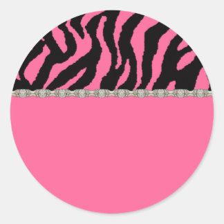 Etiquetas de dirección con cebra rosa y negra y di