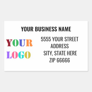 Etiquetas de dirección con nombre y logotipo de ma