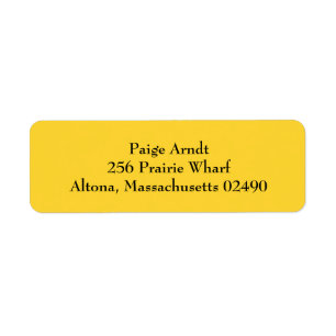 Etiquetas de dirección de Amber Yellow Simple Plai