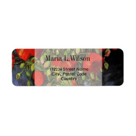 Etiquetas de dirección de arte fino floral vintage