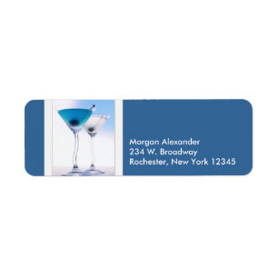 Etiquetas de dirección de Blue Martini