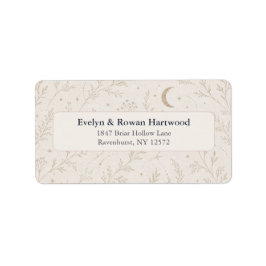 Etiquetas de dirección de boda celestial