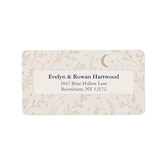 Etiquetas de dirección de boda celestial (Frente)