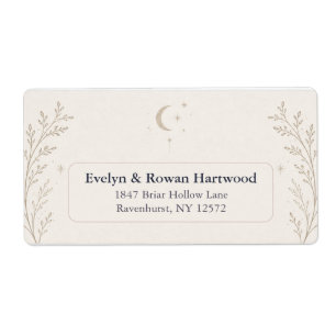 Etiquetas de Dirección de Boda Celestial