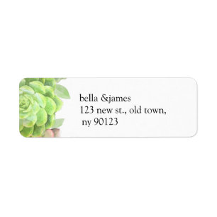Etiquetas de dirección de Boda de Green Succulens