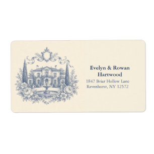 Etiquetas de dirección de boda de la historia del