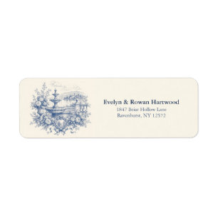 Etiquetas de dirección de boda de la historia del 