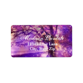 Etiquetas de dirección de Boda de roble púrpura rú
