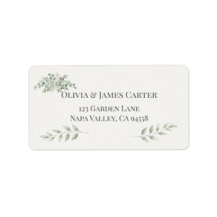 Etiquetas de dirección de boda de Romance de Jardí