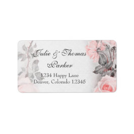 Etiquetas de dirección de Boda de Rosa Vintage