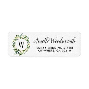 Etiquetas de dirección de Boda floral de vintage G