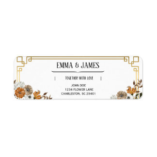 Etiquetas de dirección de boda florales vintage