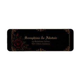 Etiquetas de dirección de boda gótica oscura elega