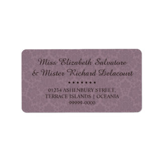 Etiquetas de dirección de Boda gótico victoriano