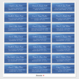 Etiquetas de dirección de Boda individual de Blue