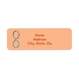 Etiquetas de dirección de Boda infinito naranja