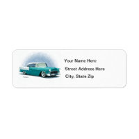 Etiquetas de dirección de Chevy Coupe Verde azulad