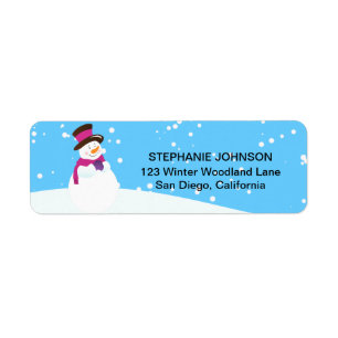 Etiquetas de dirección de Chica Snowman Winter Wo