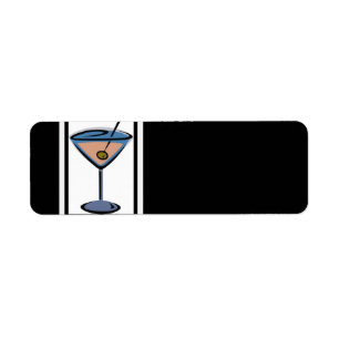 Etiquetas de dirección de cóctel Martini Retro