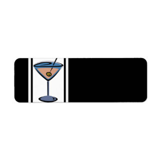 Etiquetas de dirección de cóctel Martini Retro