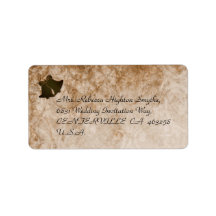 Etiquetas de dirección de color marrón y crema vin